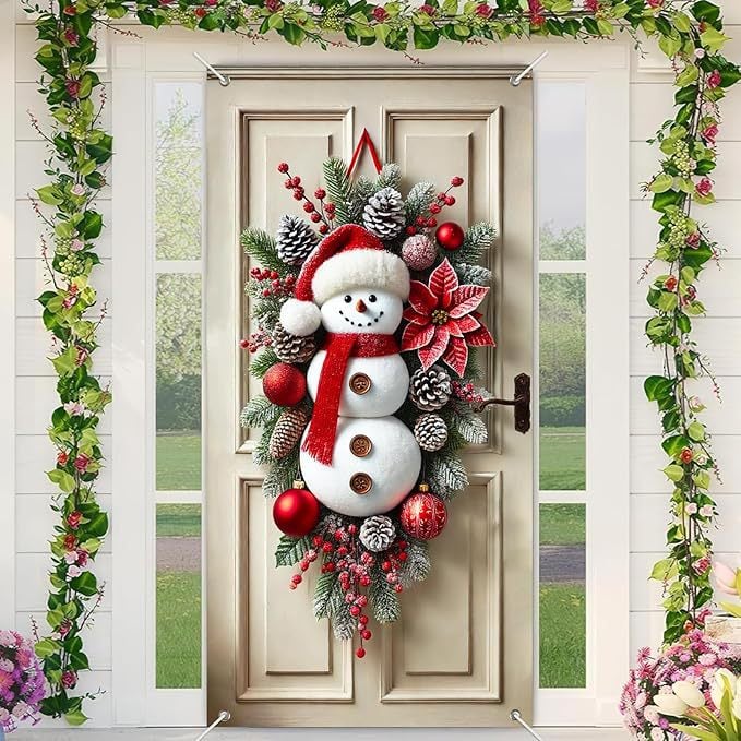 Christmas Elf Door Cover Decoration - Whimsical Holiday Door Wrap for Home, Party & Festive Decor