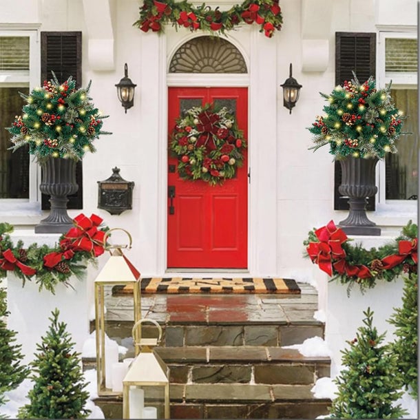 🔥🔥Final 3 Hours: 50% OFF🎄Pre-lit Artificial Christmas Tree Urn Filler💐