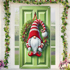 Christmas Elf Door Cover Decoration - Whimsical Holiday Door Wrap for Home, Party & Festive Decor