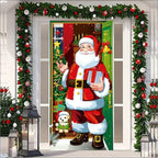 Christmas Elf Door Cover Decoration - Whimsical Holiday Door Wrap for Home, Party & Festive Decor