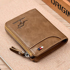 (🎁2025 New Year Hot Sale🎁)Men Wallet Zipper Genuine Leather Purse ( RFID PROTECTED )