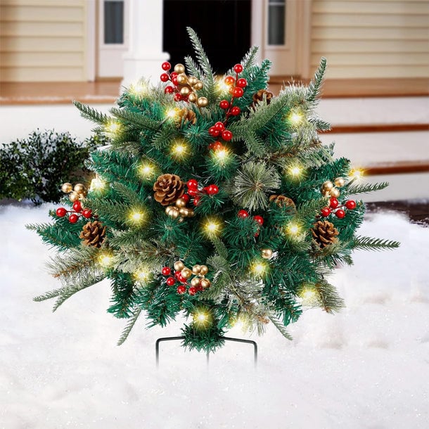 🔥🔥Final 3 Hours: 50% OFF🎄Pre-lit Artificial Christmas Tree Urn Filler💐