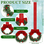 🎅Early Christmas Sale-🎄6-Pack Christmas Mini Window Wreaths with Ribbon Bows & Red Berries