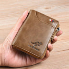 (🎁2025 New Year Hot Sale🎁)Men Wallet Zipper Genuine Leather Purse ( RFID PROTECTED )