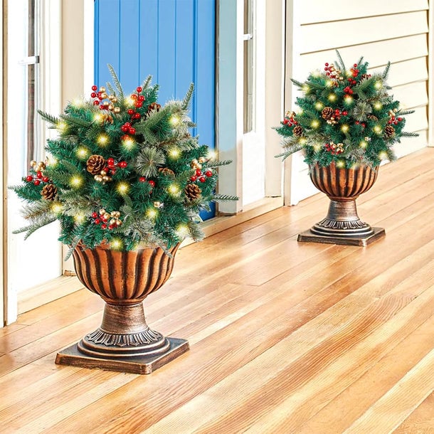 🔥🔥Final 3 Hours: 50% OFF🎄Mini Artificial Christmas Tree / Weatherproof sparkle for entryways and patios）
