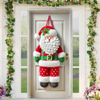 Christmas Elf Door Cover Decoration - Whimsical Holiday Door Wrap for Home, Party & Festive Decor
