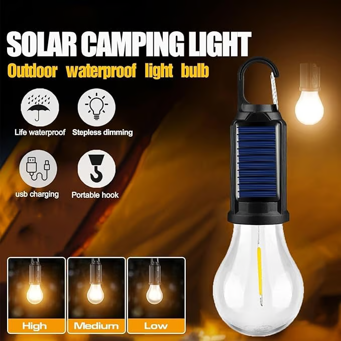 🔥Flash Sale 49% Off🔥💡Solar LED Camping Lantern with Hook