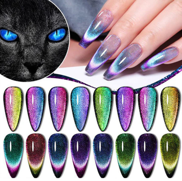 Christmas Gift idea 49%OFF🔥Glitter Rainbow Cat Eye Gel Nail Polish