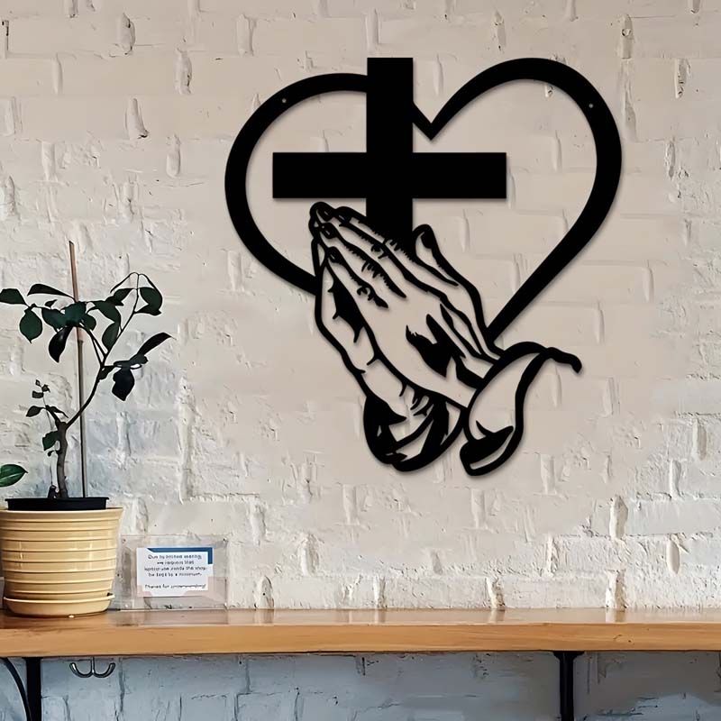 🎅🏻Christmas Sale🎁Elegant Christian Heart & Cross Wall Art